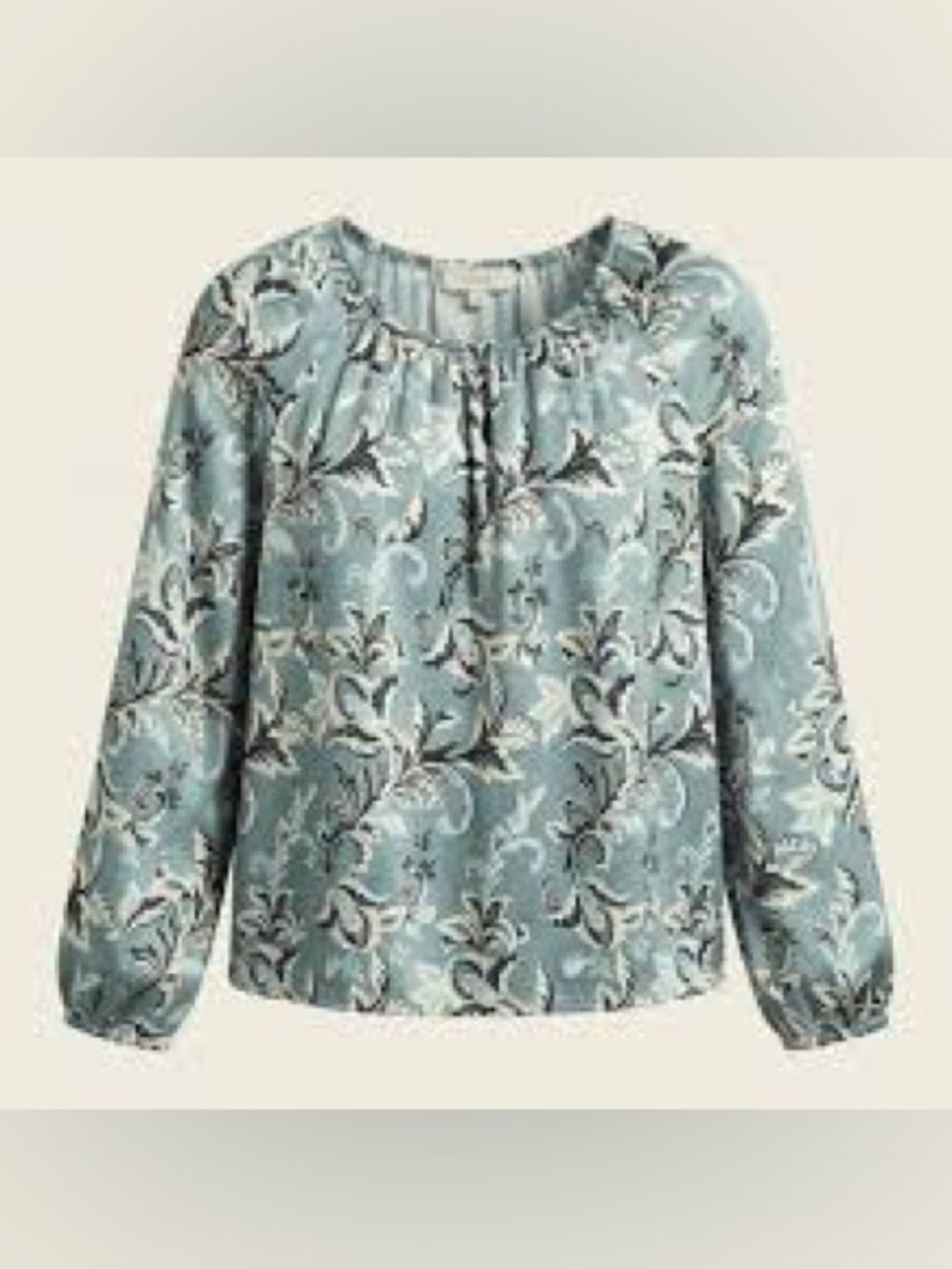 Loft Paisley Jacquard Split Neck‎ Blouse